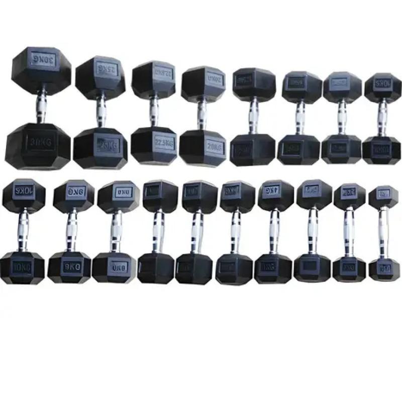Toorx - MEG HEXAGON DUMBBELL - Rubber Dumbbell - 8kg - p--stuk