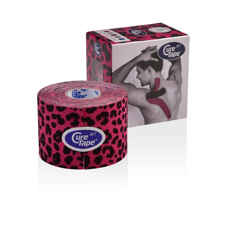 Cure tape - Cure Tape Art Leopard (pink-- black ) 5cm x 5m - p--1