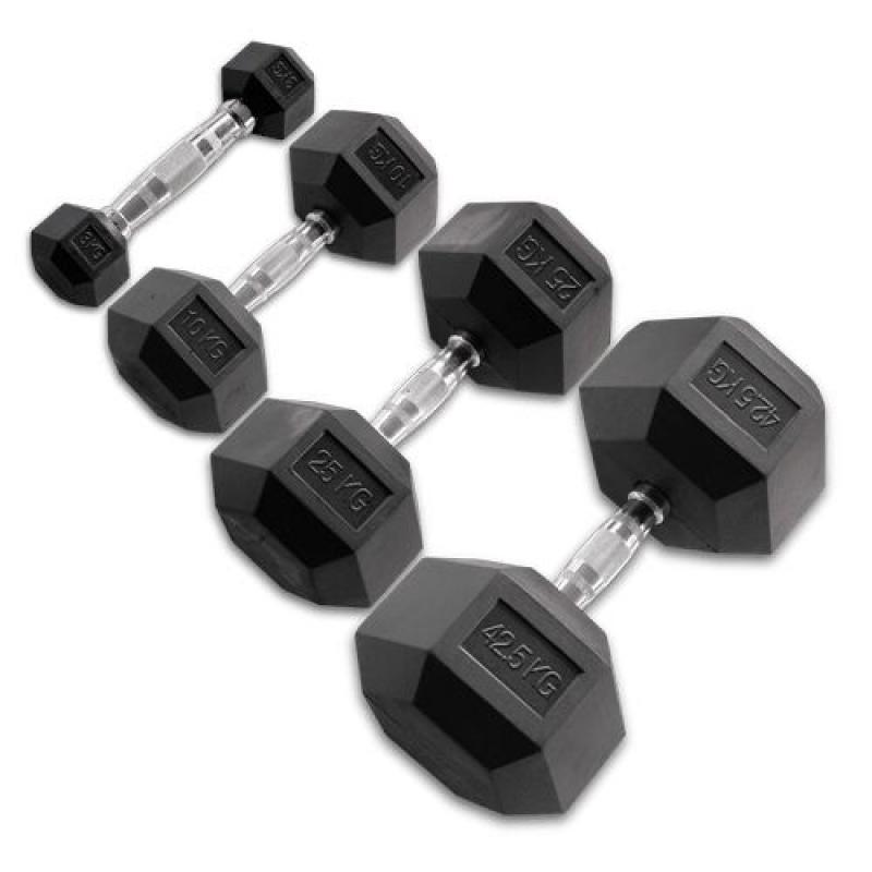  - Body Solid Hexagon Rubber Dumbbell – 9 kg – p--paar           