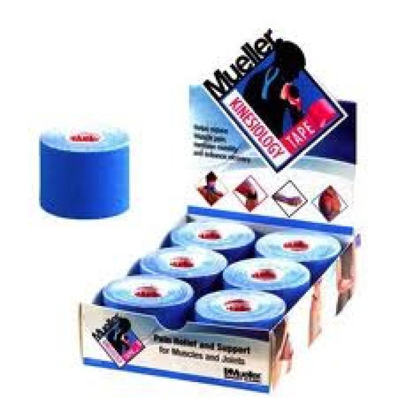 Mueller - Kinesiotape: Mueller kinesiology, blauw, 5cm x 5m, 6 rollen